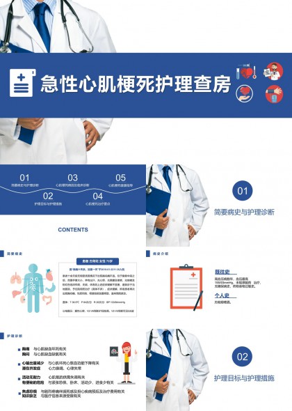 急性心肌梗死护理查房医学PPT模板