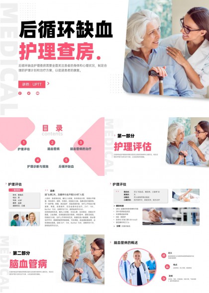 后循环缺血护理查房医疗PPT模板