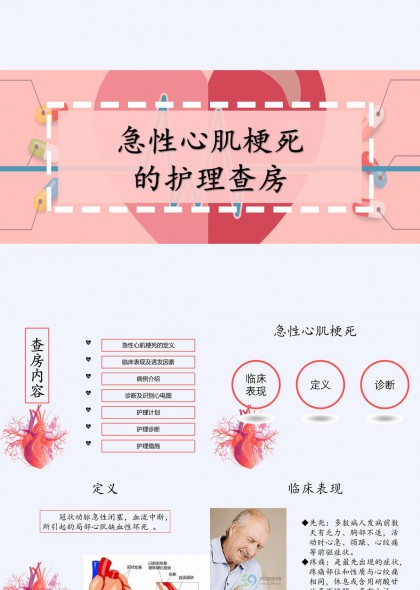 急性心肌梗死护理查房PPT模板