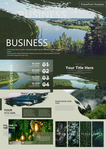 自然风光商务汇报PPT模板