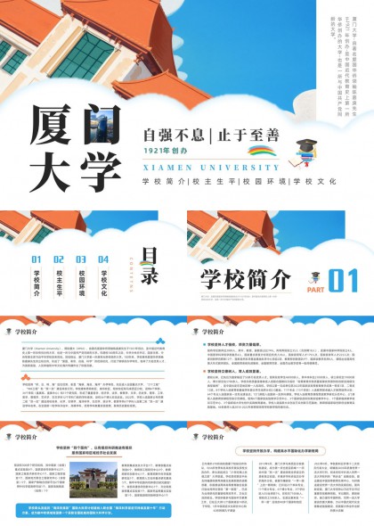 厦门大学校史介绍校园环境文化PPT模板