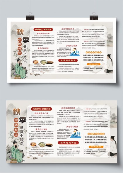 秋季养生中医健康知识展板