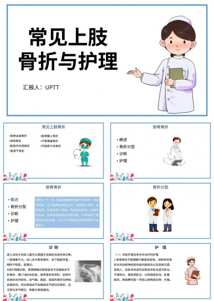 常见上肢骨折护理医学PPT模板