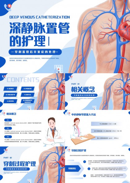 深静脉置管护理流程与并发症处理PPT模板