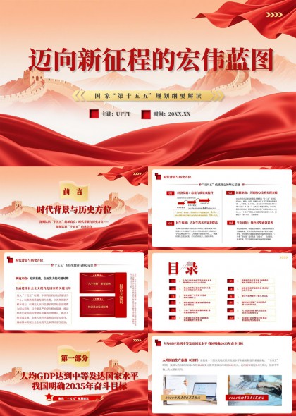 国家十五五规划纲要解读PPT模板