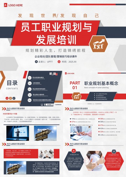 员工职业规划与发展培训PPT模板