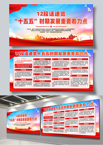 12段话速览十五五发展要点宣传展板