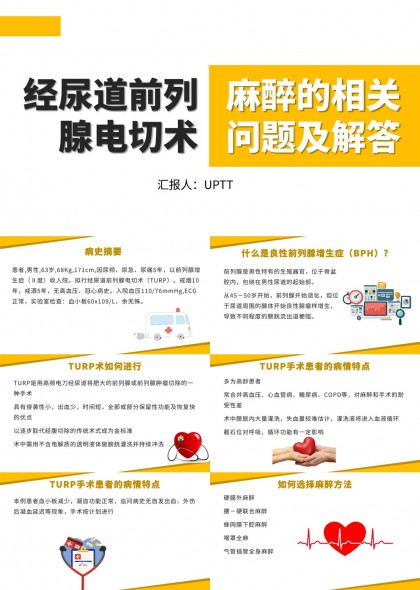 经尿道前列腺电切术麻醉问题解析PPT模板