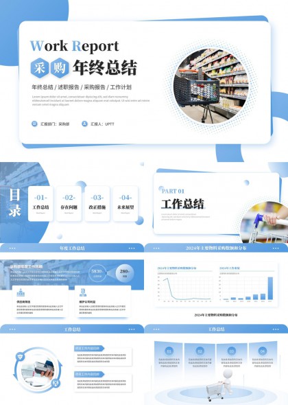 采购年终总结工作汇报PPT模板