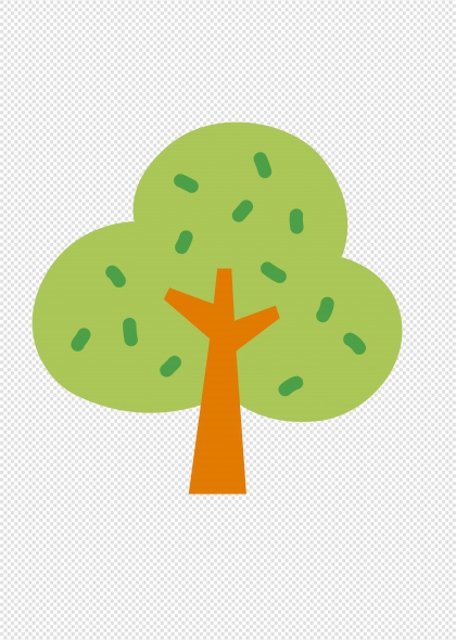 绿色卡通大树PNG免抠装饰元素