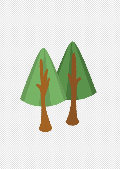 绿色卡通松树免抠插画