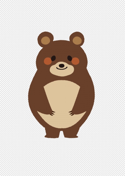 可爱棕色小熊卡通形象免抠插画元素