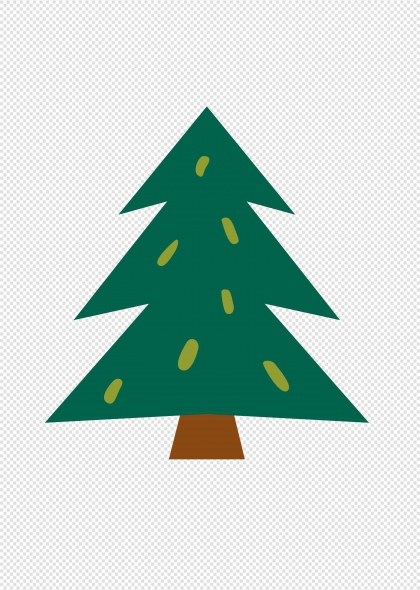 绿色圣诞树节日装饰免抠插画元素