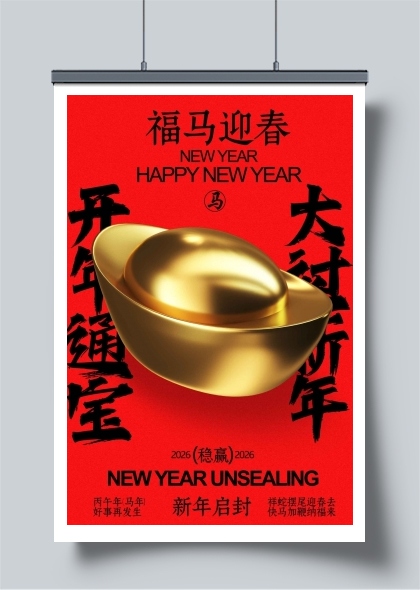 金元宝贺新春马年春节海报