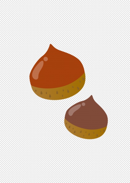 卡通橡果果实插画元素
