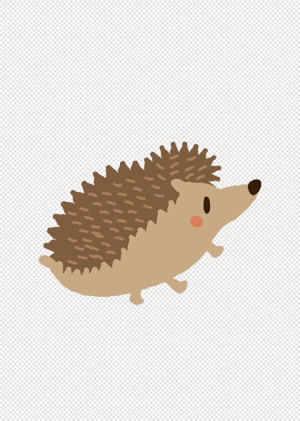 可爱刺猬卡通形象免抠插画元素