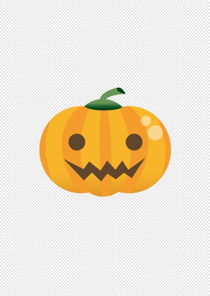 橙色南瓜灯万圣节卡通插画元素