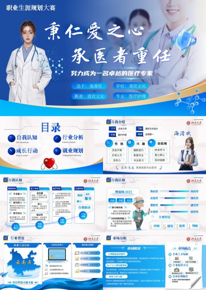 医疗护理专业生涯规划大赛PPT模板