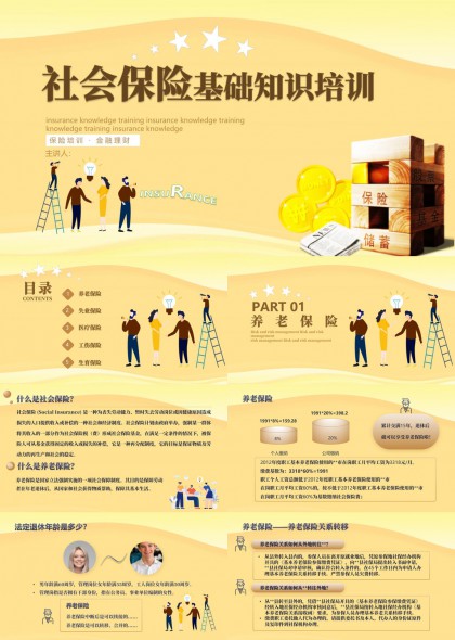社会保险基础知识培训课件PPT模板