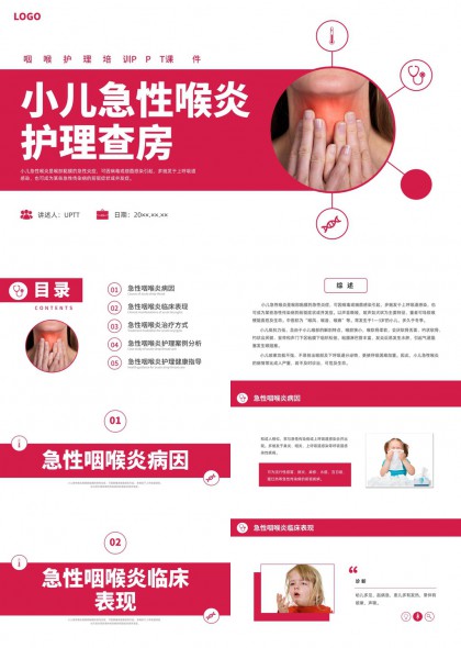 小儿急性喉炎护理查房与健康指导PPT模板