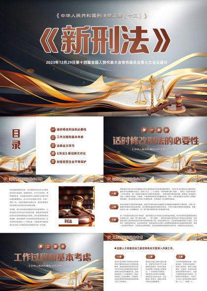 新刑法修正案十二解读与新旧条文对比PPT模板