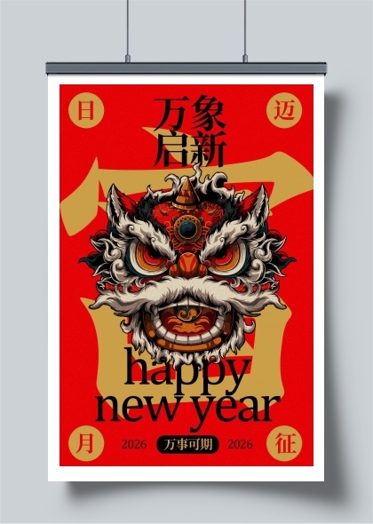 新年瑞兽贺岁海报