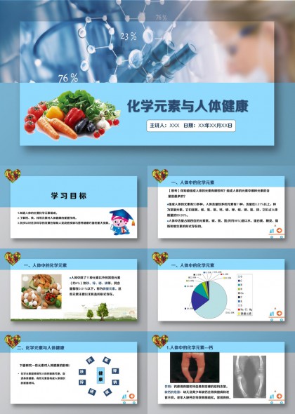 化学元素与人体健康科普PPT模板