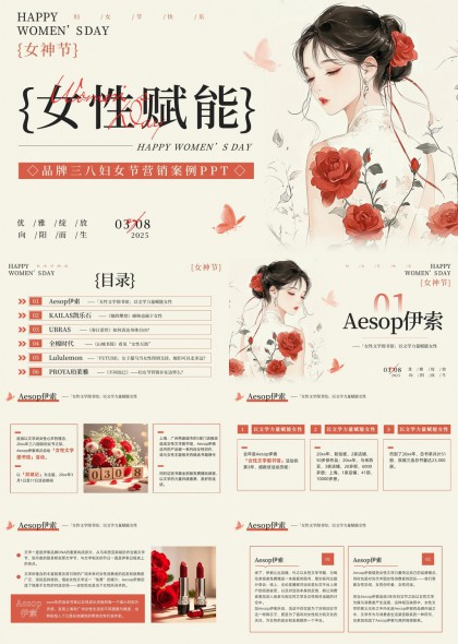 女性赋能主题品牌营销案例PPT模板