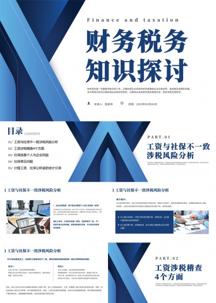 财务税务知识探讨工资社保涉税风险分析PPT模板