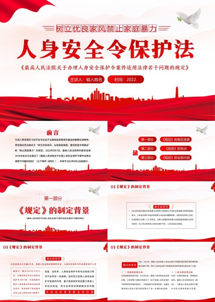 人身安全保护令法规解读与应用PPT模板