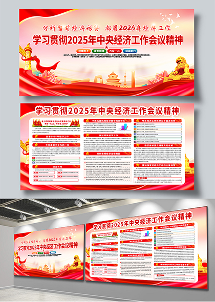 2025中央经济工作会议精神学习宣传栏展板