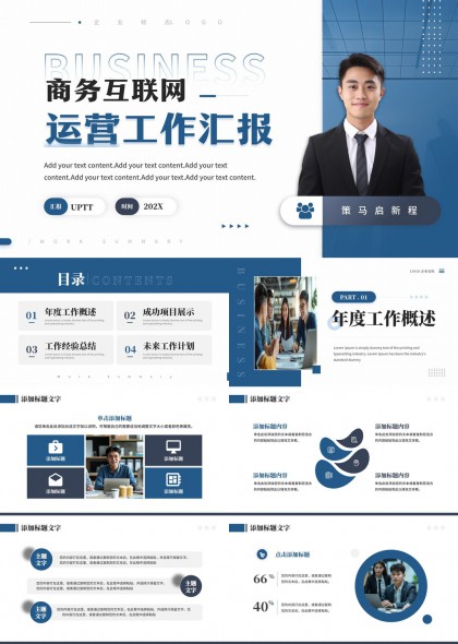 商务互联网运营工作汇报年度总结计划PPT模板