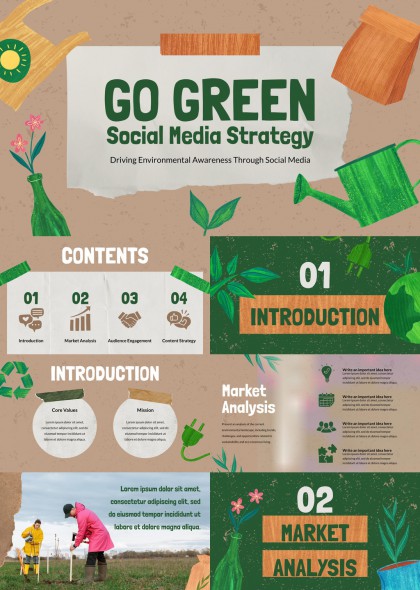 绿色环保主题社交媒体营销策划PPT模板