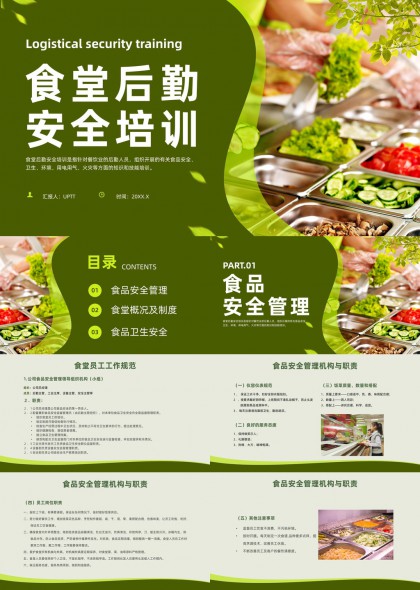 食堂后勤安全培训PPT模板