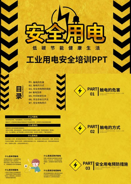 工业安全用电培训警示教育PPT模板