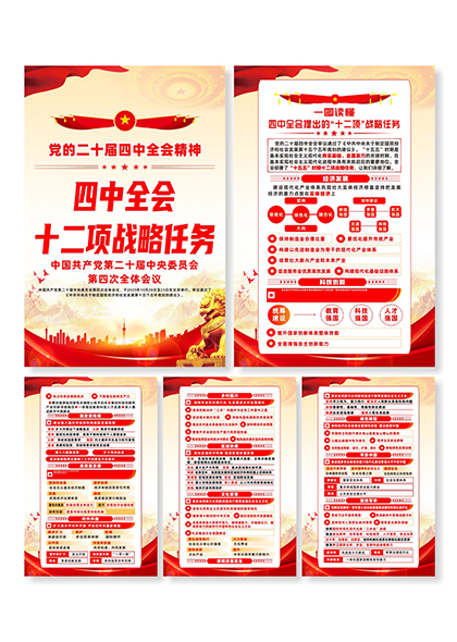 二十届四中全会十二项战略任务解读系列海报
