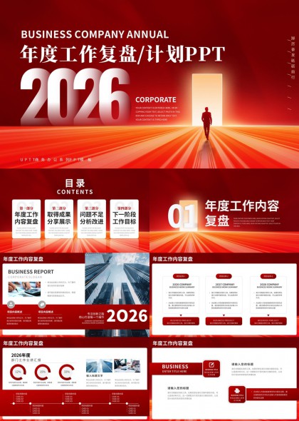企业年度工作复盘计划汇报PPT模板