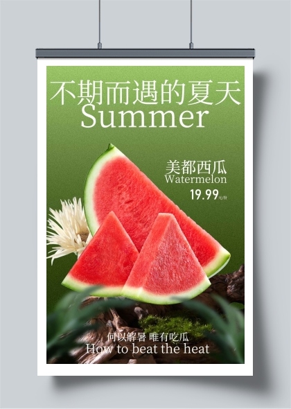 邂逅夏日西瓜美味宣传海报