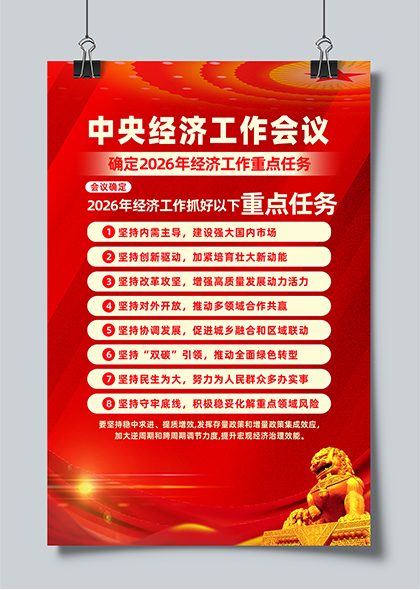 2026年经济工作有这八项重点任务宣传海报