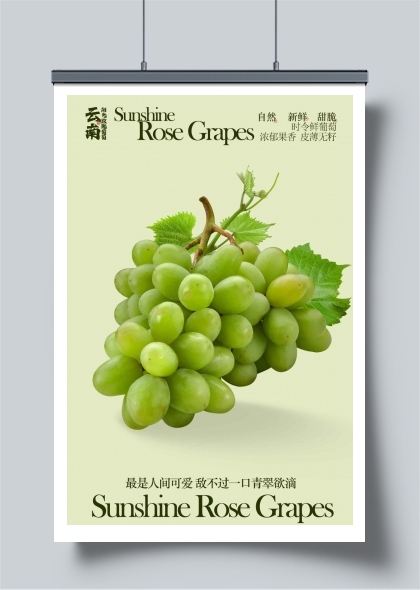 阳光玫瑰葡萄水果海报