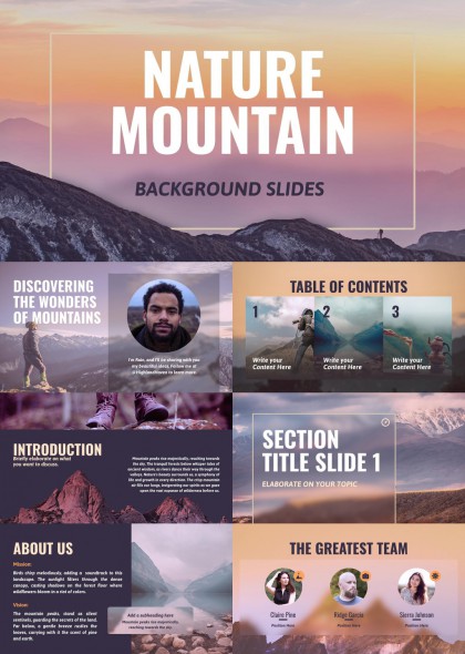 自然山景风光摄影主题PPT模板