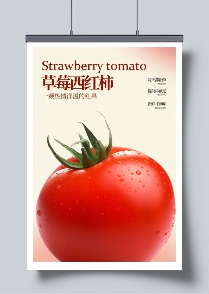 新鲜草莓西红柿水果海报