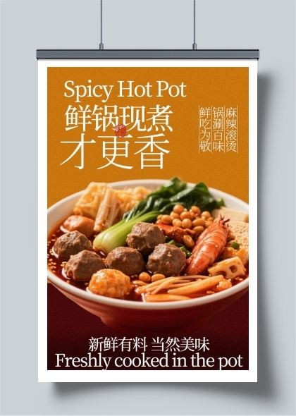 冬季麻辣香锅麻辣烫美食海报