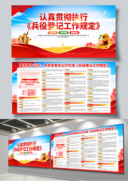 兵役登记工作规定宣传栏展板