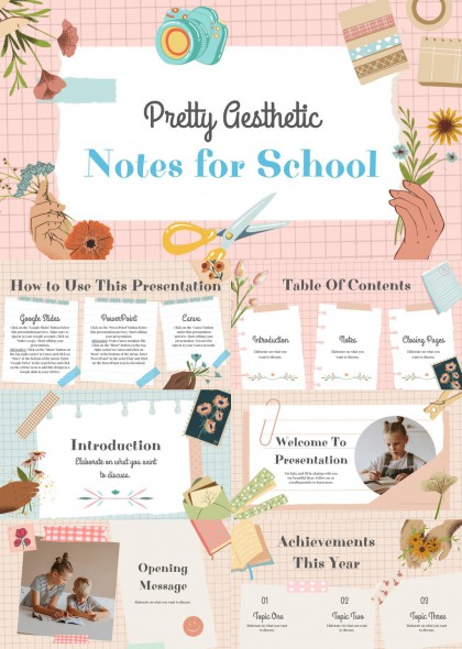 少女心手帐风校园笔记计划表PPT模板