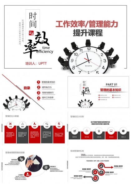 时间效率管理能力提升培训课程PPT模板