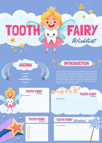牙仙子主题儿童愿望清单PPT模板