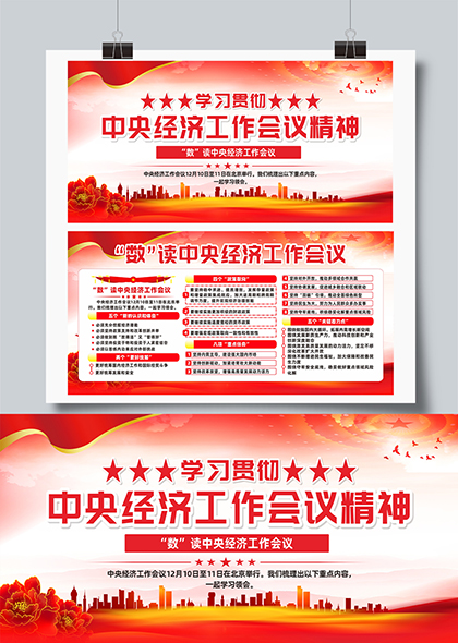 学习贯彻中央经济工作会议精神宣传展板