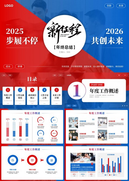 2025-2026跨年度年终汇报PPT模板