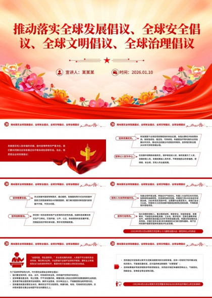 全球发展四大倡议PPT模板